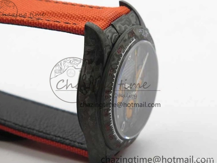 0503 AllSeason Daytona DIW Carbon OMF Best Edition Carbon Orange Dial on Orange Nylon Strap A 2845